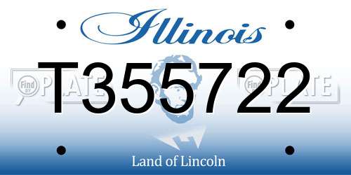 T355722 Illinois License Plate