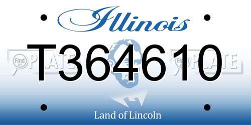 T364610 Illinois License Plate