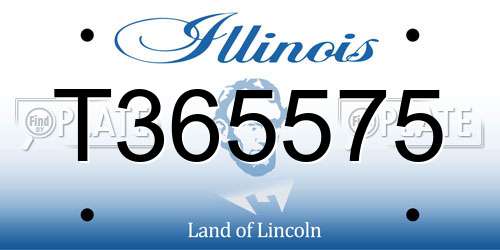 T365575 Illinois License Plate