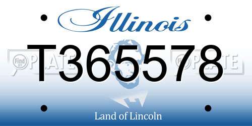 T365578 Illinois License Plate