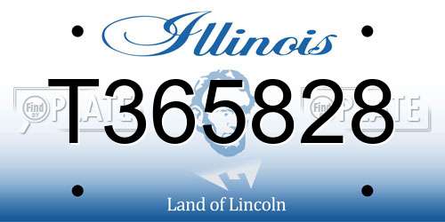 T365828 Illinois License Plate