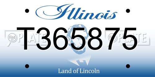 T365875 Illinois License Plate
