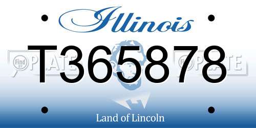 T365878 Illinois License Plate