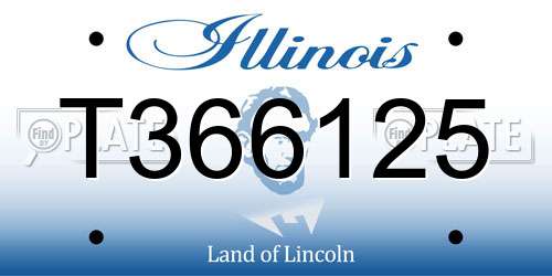 T366125 Illinois License Plate