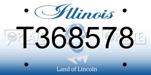 T368578 Illinois License Plate
