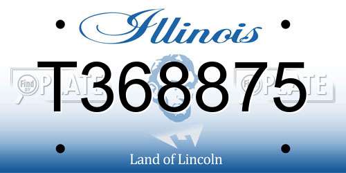 T368875 Illinois License Plate