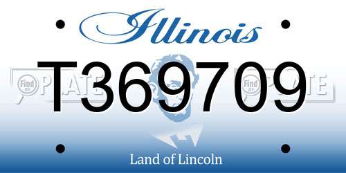 T369709 Illinois License Plate