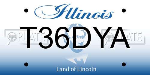 T36DYA Illinois License Plate