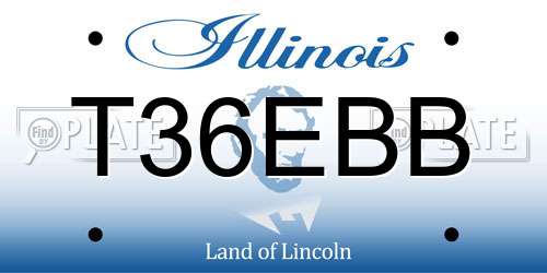 T36EBB Illinois License Plate