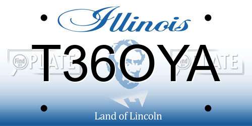T36OYA Illinois License Plate