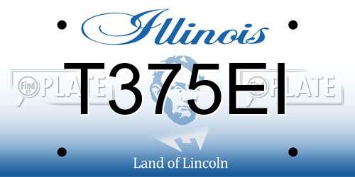 T375EI Illinois License Plate