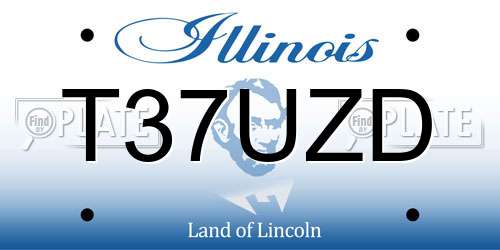 T37UZD Illinois License Plate