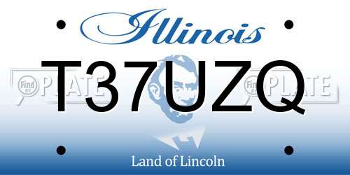 T37UZQ Illinois License Plate