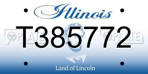 T385772 Illinois License Plate
