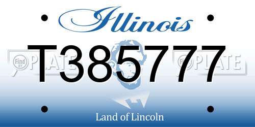 T385777 Illinois License Plate