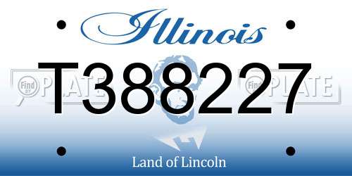 T388227 Illinois License Plate
