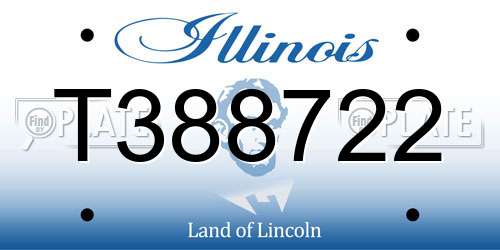 T388722 Illinois License Plate