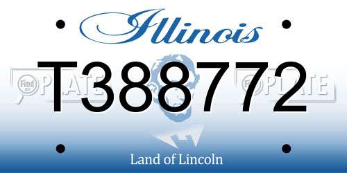 T388772 Illinois License Plate
