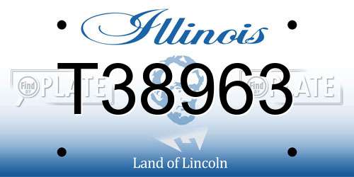 T38963 Illinois License Plate