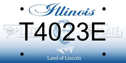 T4023E Illinois License Plate
