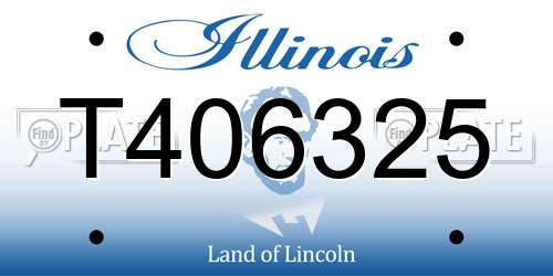 T406325 Illinois License Plate