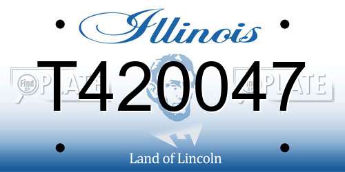 T420047 Illinois License Plate