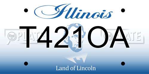 T421OA Illinois License Plate