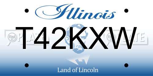 T42KXW Illinois License Plate