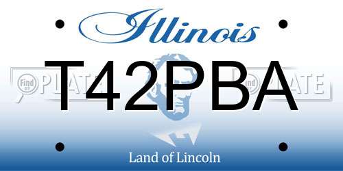T42PBA Illinois License Plate