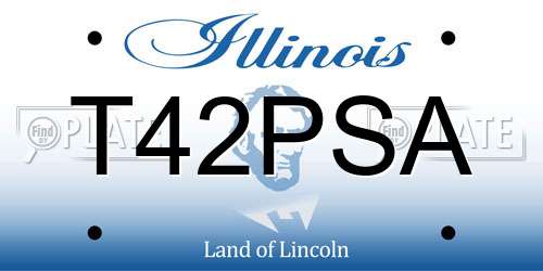 T42PSA Illinois License Plate