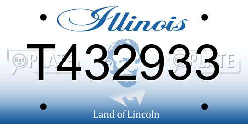 T432933 Illinois License Plate