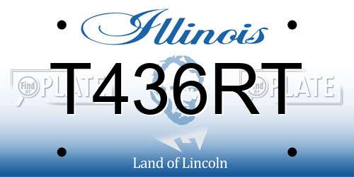 T436RT Illinois License Plate