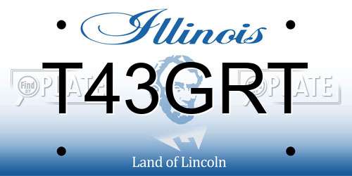 T43GRT Illinois License Plate