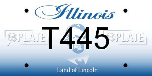T445 Illinois License Plate