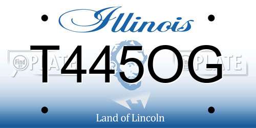 T445OG Illinois License Plate