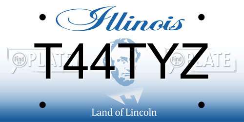 T44TYZ Illinois License Plate