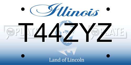 T44ZYZ Illinois License Plate