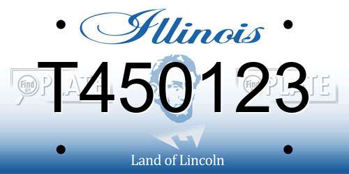 T450123 Illinois License Plate