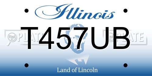 T457UB Illinois License Plate