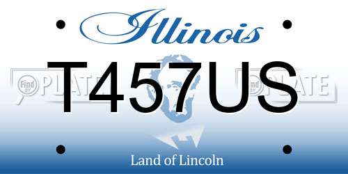 T457US Illinois License Plate