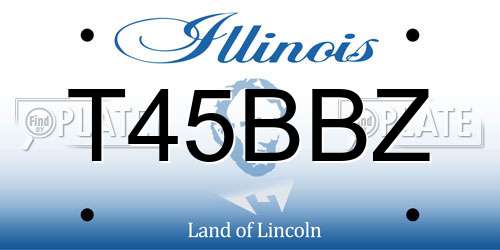 T45BBZ Illinois License Plate