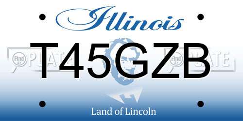 T45GZB Illinois License Plate