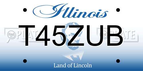 T45ZUB Illinois License Plate