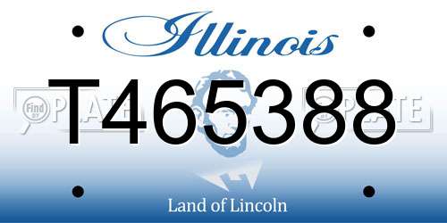 T465388 Illinois License Plate