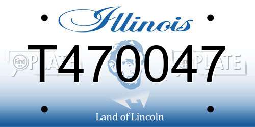 T470047 Illinois License Plate