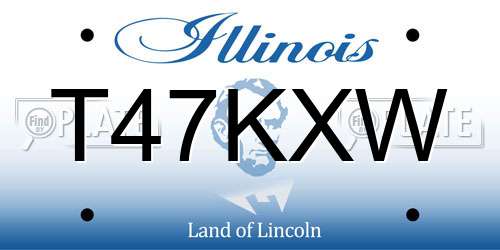 T47KXW Illinois License Plate