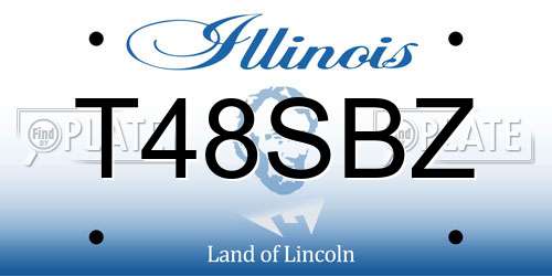 T48SBZ Illinois License Plate