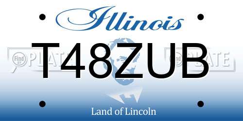 T48ZUB Illinois License Plate