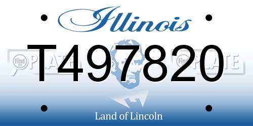 T497820 Illinois License Plate