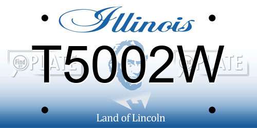 T5002W Illinois License Plate